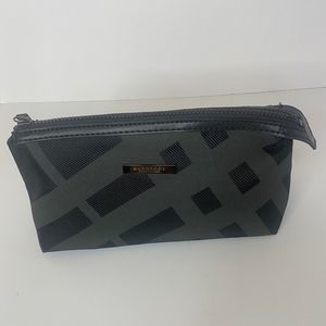Burberry Fragrances Travel Pouch Cosmetic Bag Plaid Black Zipper Closure